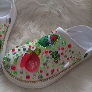 White Clogs - Grinch Christmas